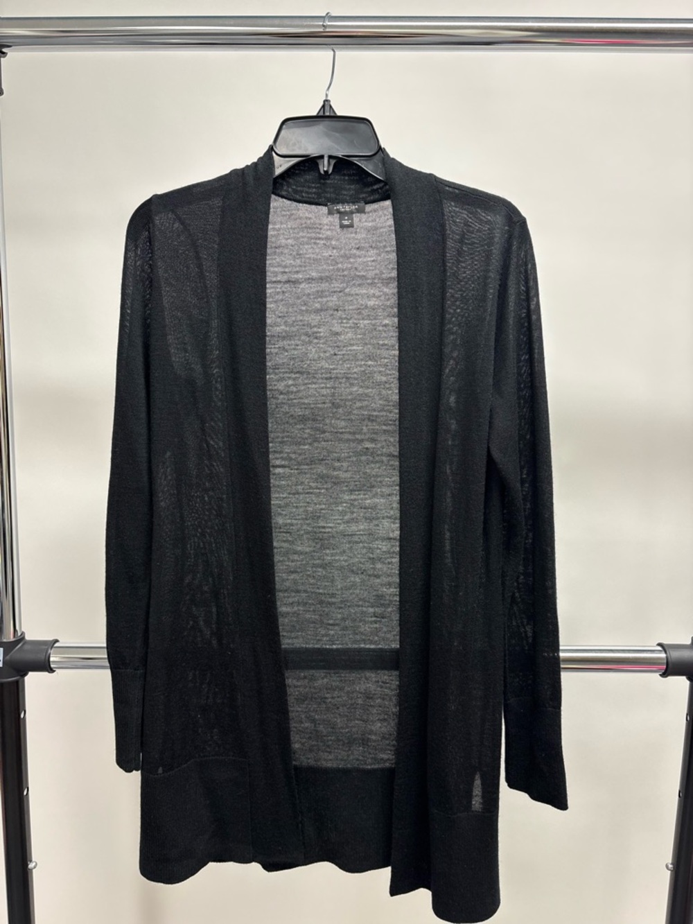 Ann Taylor Essential Black Open Cardigan